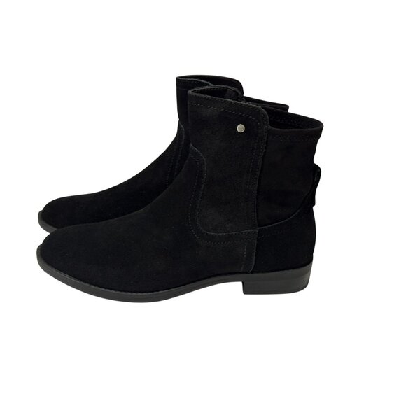 NEW Very Volatile Los Angeles Jericho Sz 8 Black Suede Leather Booties Side Zip - Picture 5 of 12
